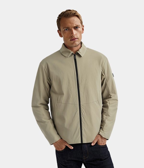 REALISM/DFSC Zip-Up Overshirt Style Puffer Jacket - Khaki